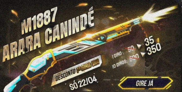 Free Fire: Nova skin da Arma Royale M1887 Arara Canindé