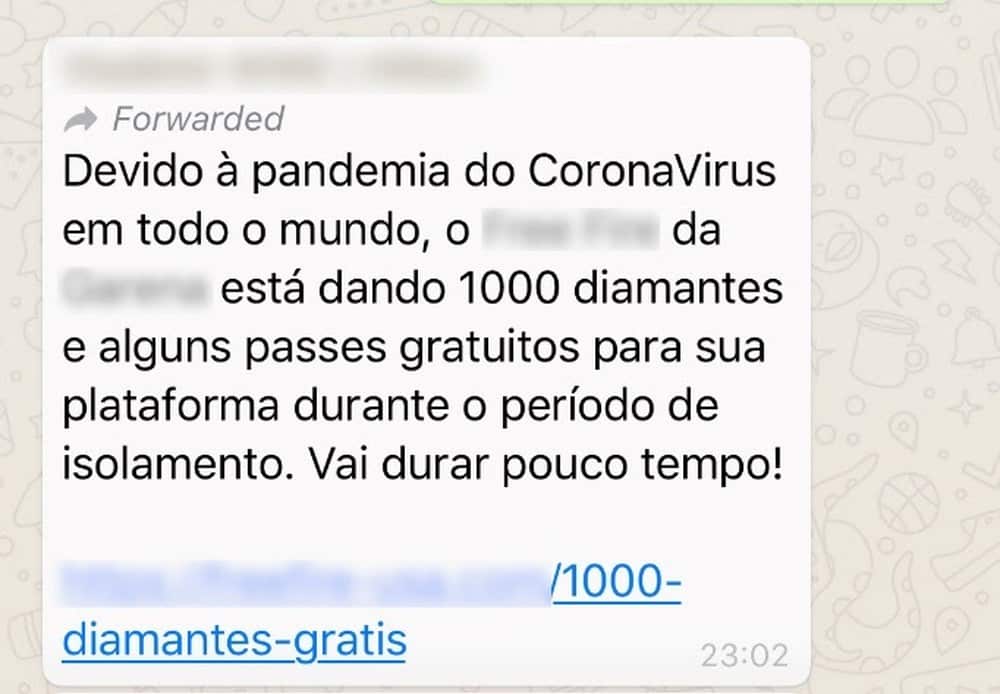 Free Fire: Golpe via WhatsApp promete dar mil diamantes de graça