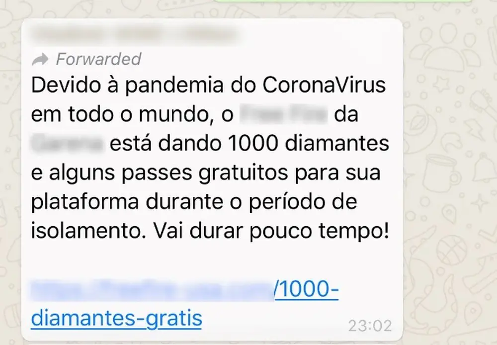 Free Fire: Golpe via WhatsApp promete dar mil diamantes de graça