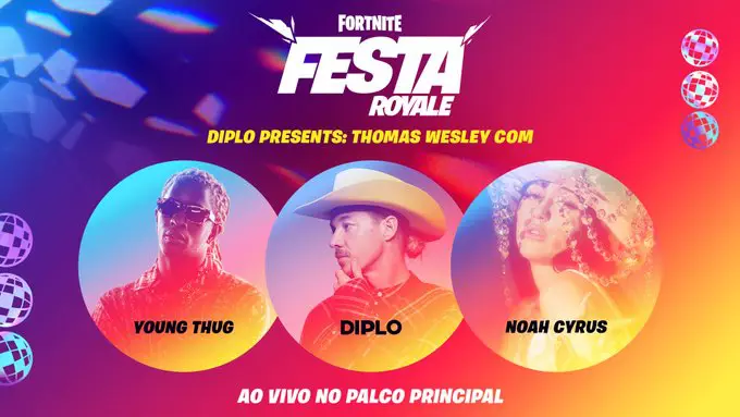 Fortnite: Festa Royale conta com as presença de Diplo, Young Thug e Noah Cyrus