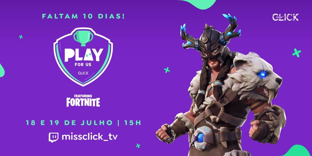 Fortnite: Play For Us, evento beneficente da Miss Click TV reúne artistas e influenciadores gamers