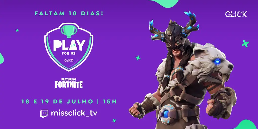 Fortnite: Play For Us, evento beneficente da Miss Click TV reúne artistas e influenciadores gamers