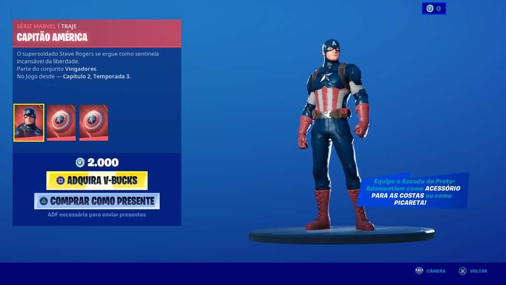 Fortnite: Skin do Capitão America está dispoinovel no game