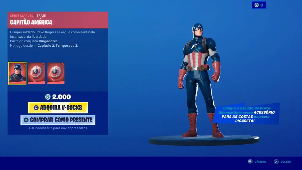 Fortnite: Skin do Capitão America está dispoinovel no game