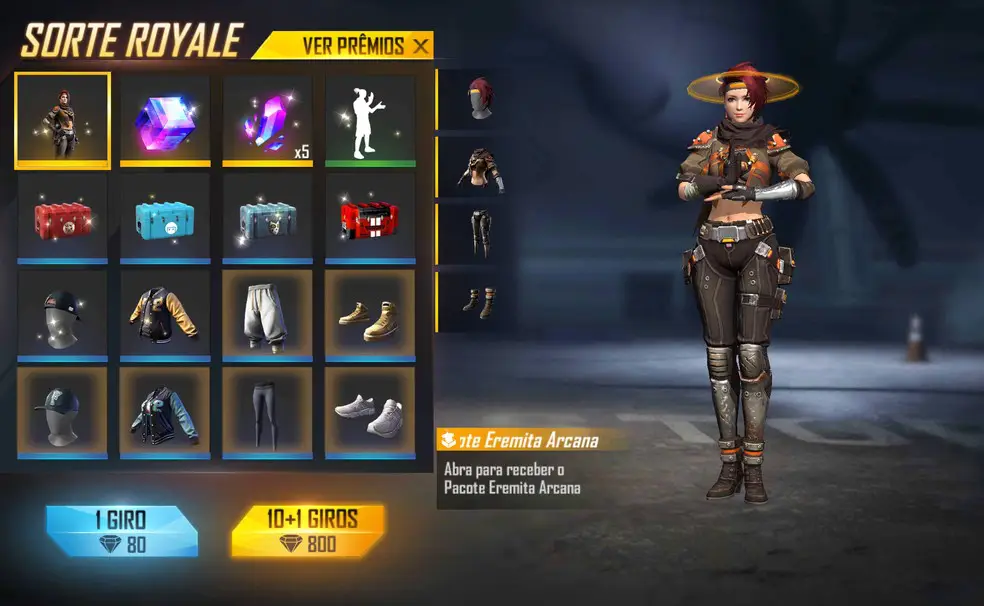 Free Fire: Diamante Royale traz a skin Eremita Arcana
