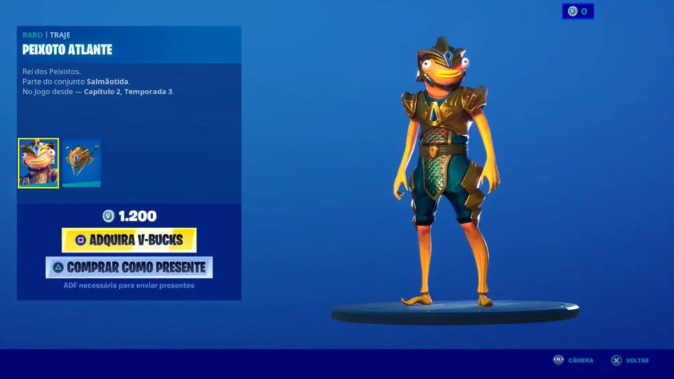 Fortnite: Skin do Peixoto Atlante está disponível na loja