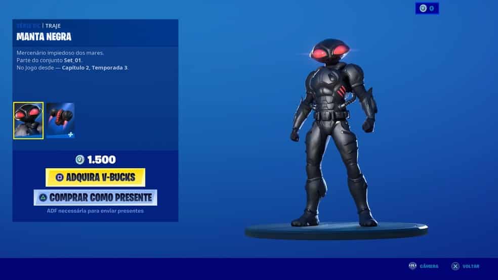 Fortnite: Skin do Arraia Negra está disponível nos servidores nesta quinta-feira