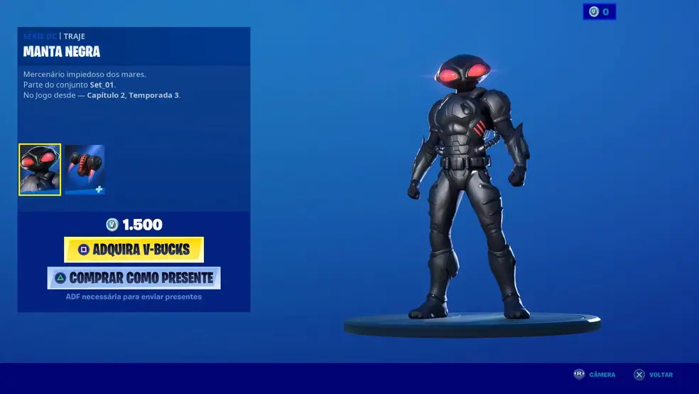 Fortnite: Skin do Arraia Negra está disponível nos servidores nesta quinta-feira