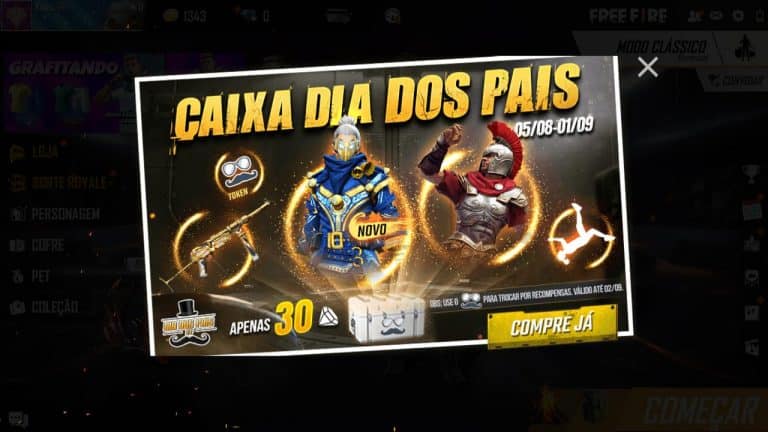 Free Fire: Caixa do Dia Dos Pais está disponivel no game