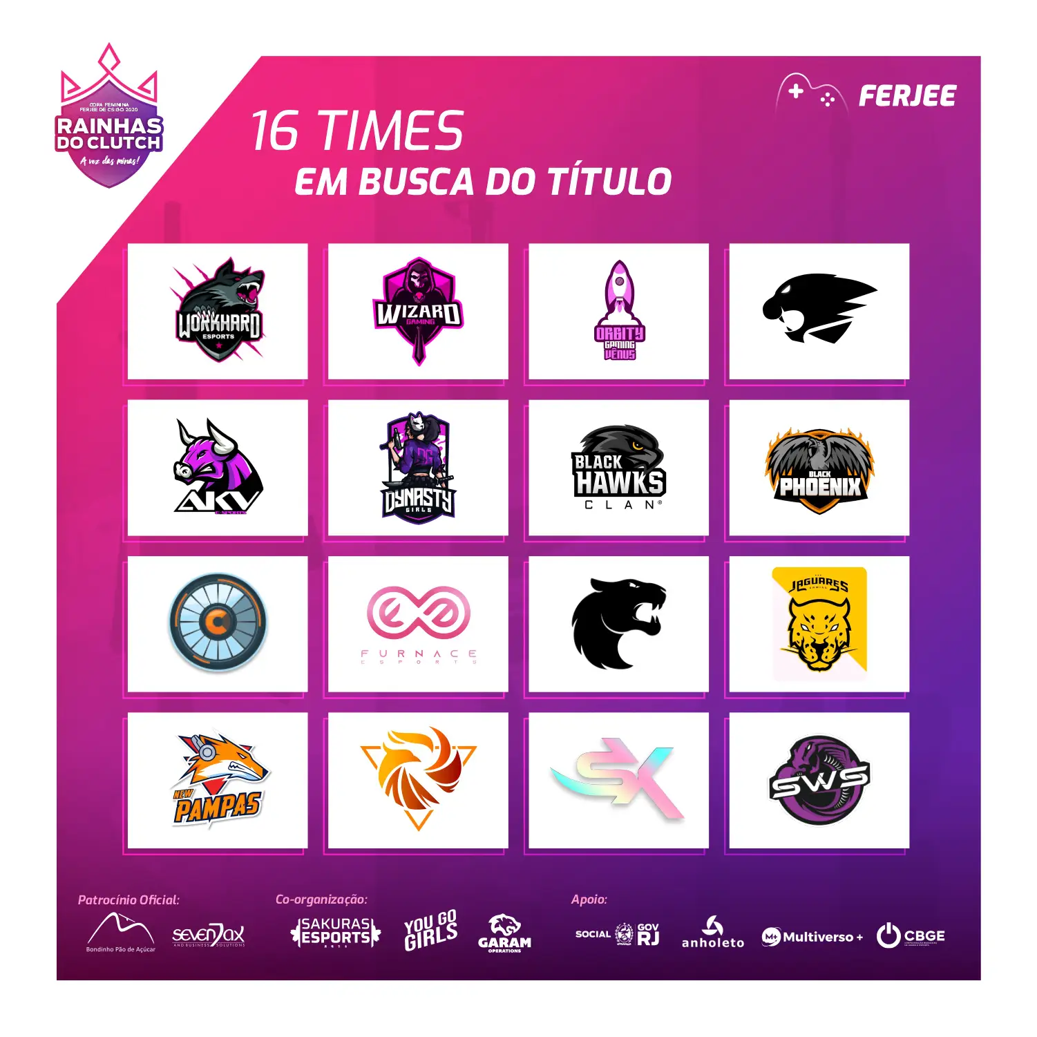 CS:GO: Conheça as 16 equipes que disputam pelo título do Rainhas do Clutch