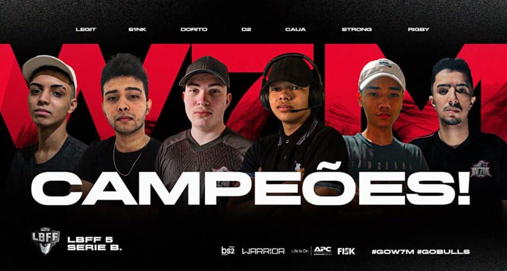 W7M Gaming é a campeã da Série B da LBFF 5 e parte junto com a Black Dragons para a Série A
