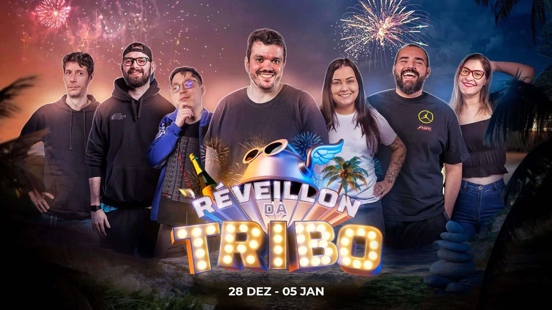 Tribo Gaules reúne influenciadores para evento de réveillon