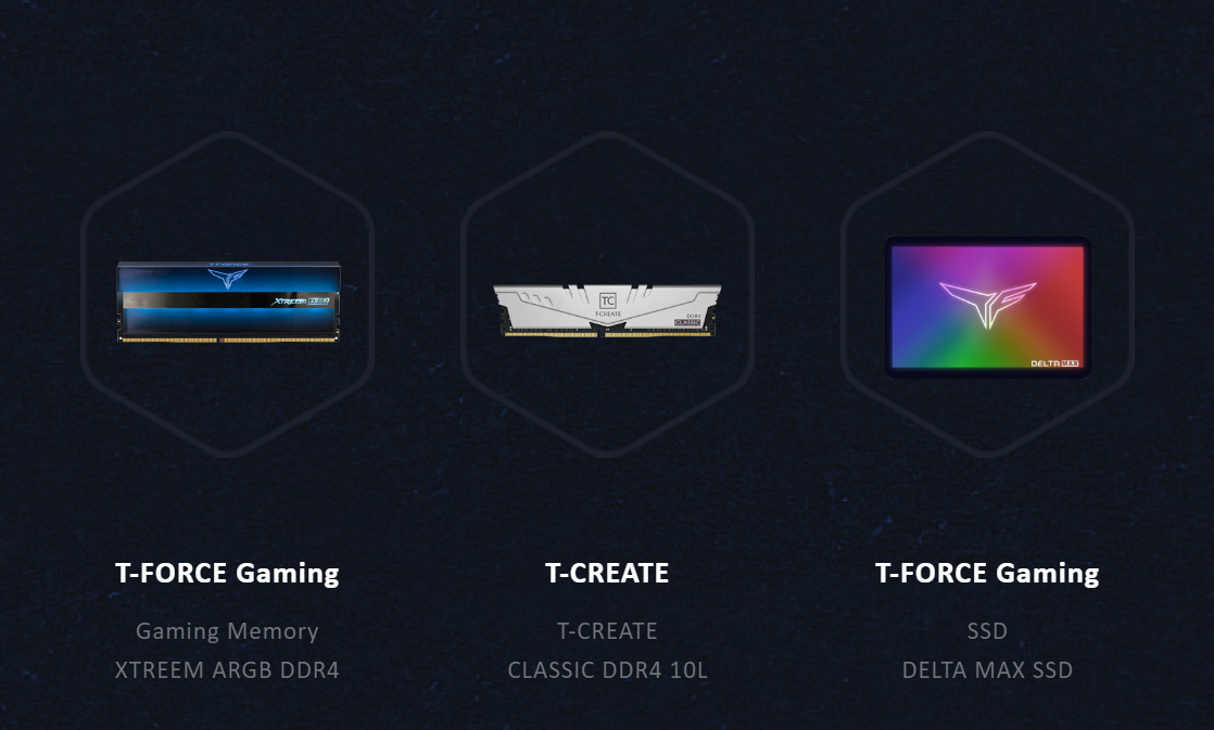 T-FORCE, ELITE, DARK E T-CREATE, conheça as séries da TEAM GROUP