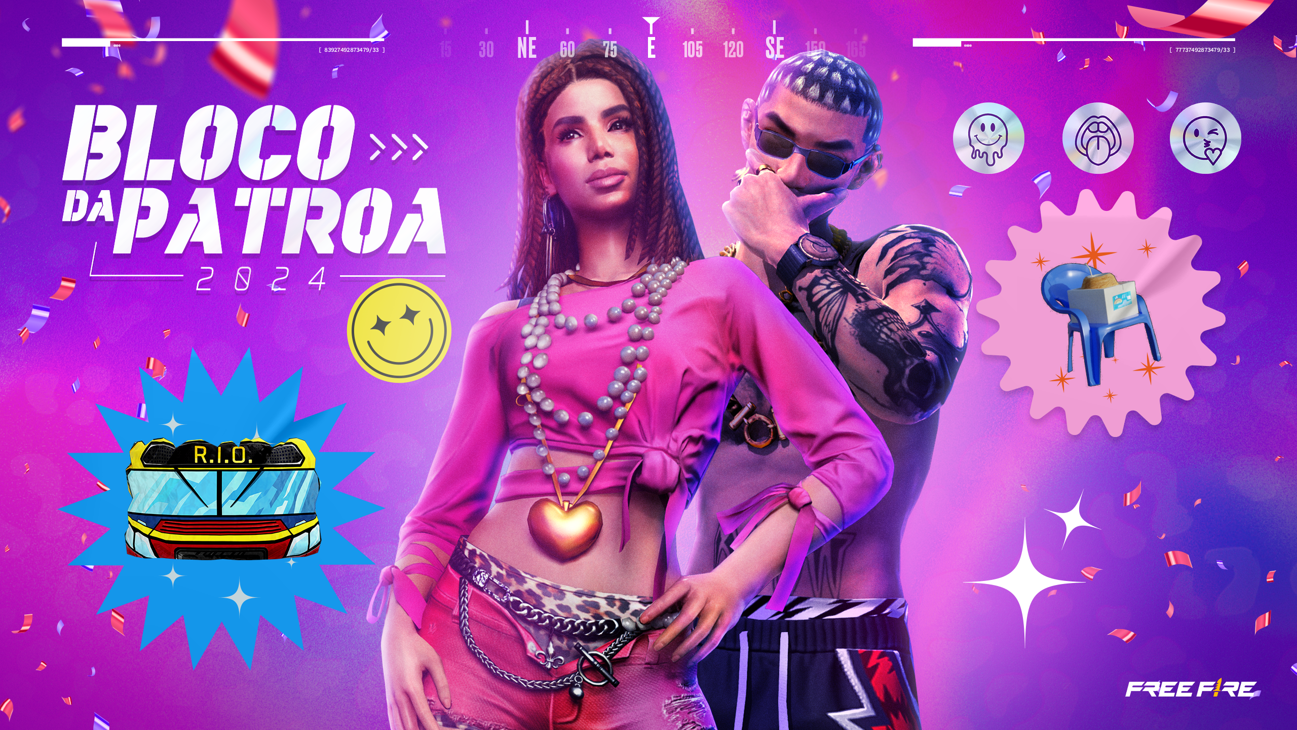 Carnaval no Free Fire: Bloco da Patroa traz skins temáticas 1 Carnaval no Free Fire: Bloco da Patroa traz skins temáticas