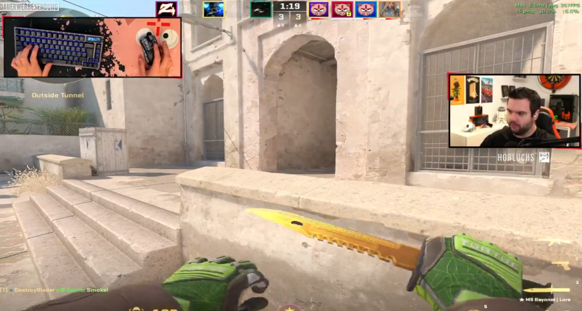Streamer de CS2 sofre bug com faca durante gameplay