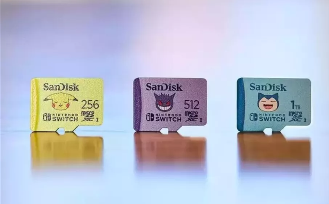 MicroSDs do Pokémon: Pikachu, Gengar e Snorlax