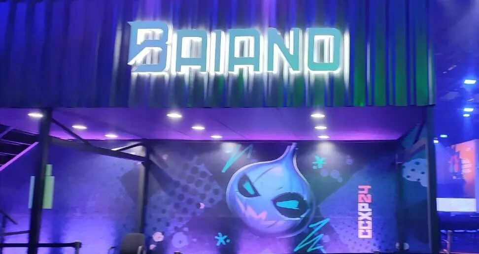 espaço dedicado ao meet & greet do Ilha das Lendas de LoL