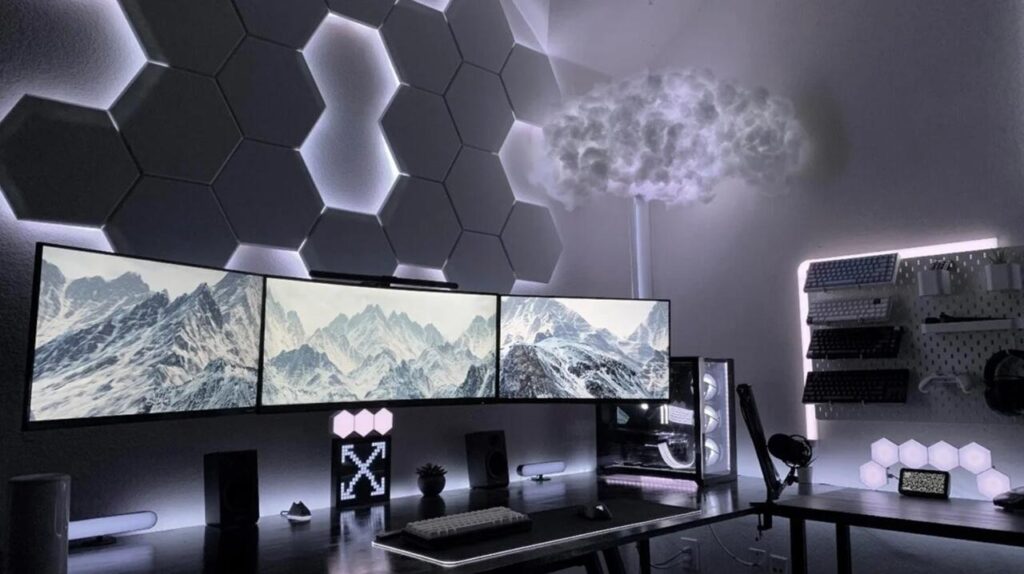 setup gamer branco
