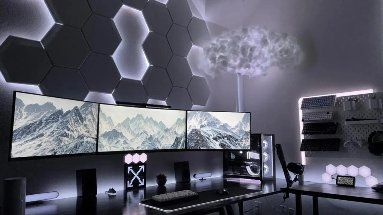 setup gamer branco
