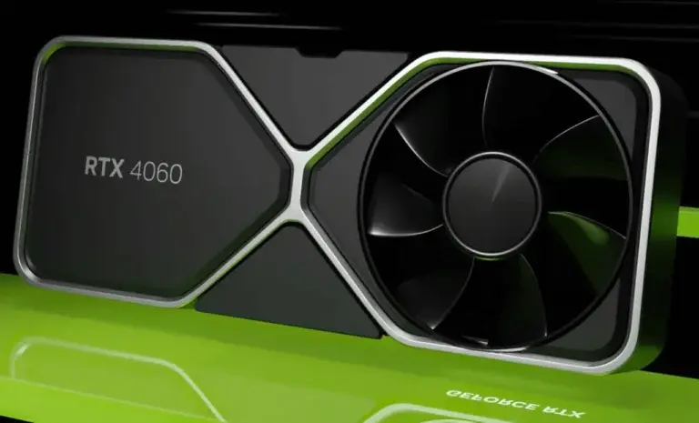 RX 7600 vs. RTX 4060: Qual é a Melhor Placa de Vídeo para Jogos em 1080p? 2 Placa de vídeo preta com detalhes em verde neon, com zoom ilustrando a dúvida: qual é a melhor?
