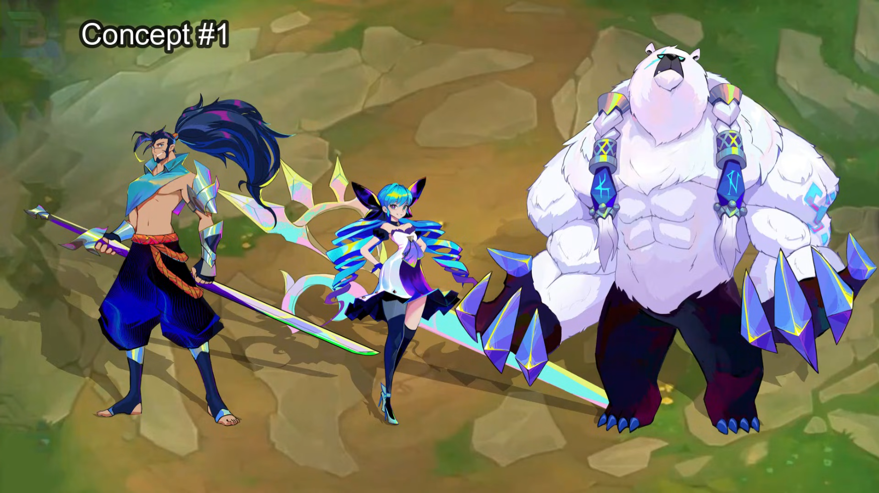 arte conceito de personagens do TFT