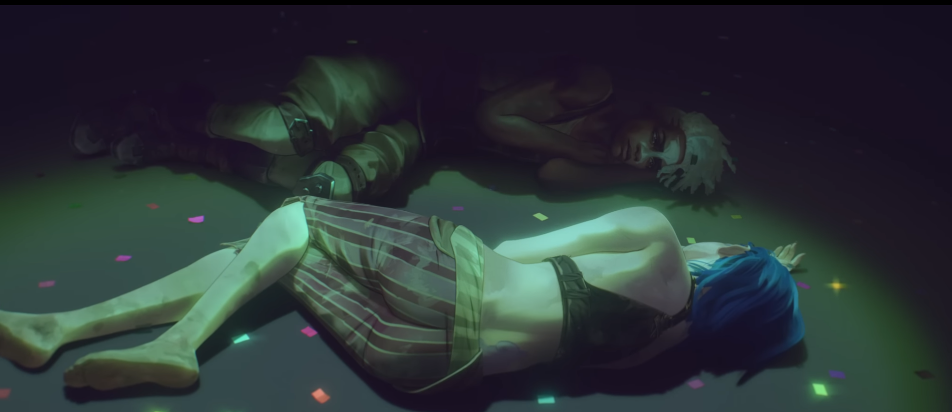 Jinx e Ekko no clipe de Ma Meilleure Ennemie, música de Arcane