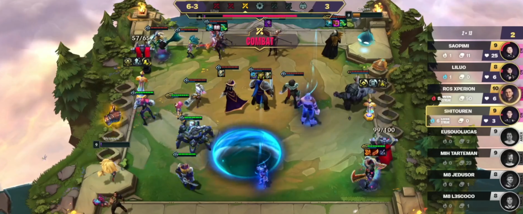 print in game da partida de TFT no Tactician’s Crown