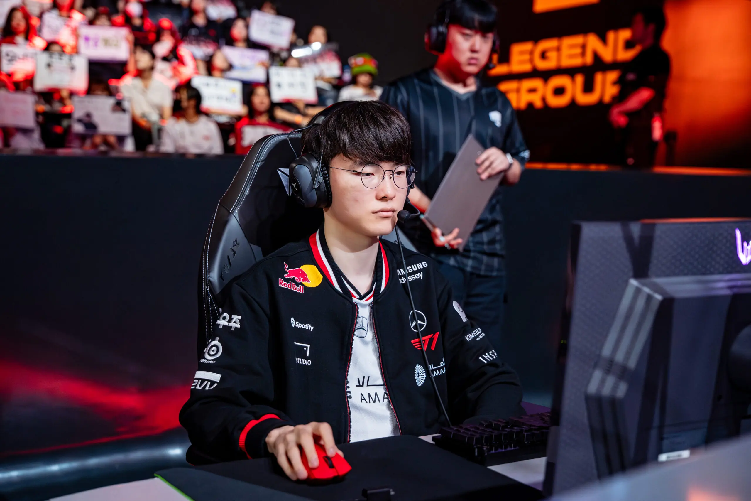 Lee "Faker" Sang-hyeok, jogador profissional de League of Legends (LoL) da T1.