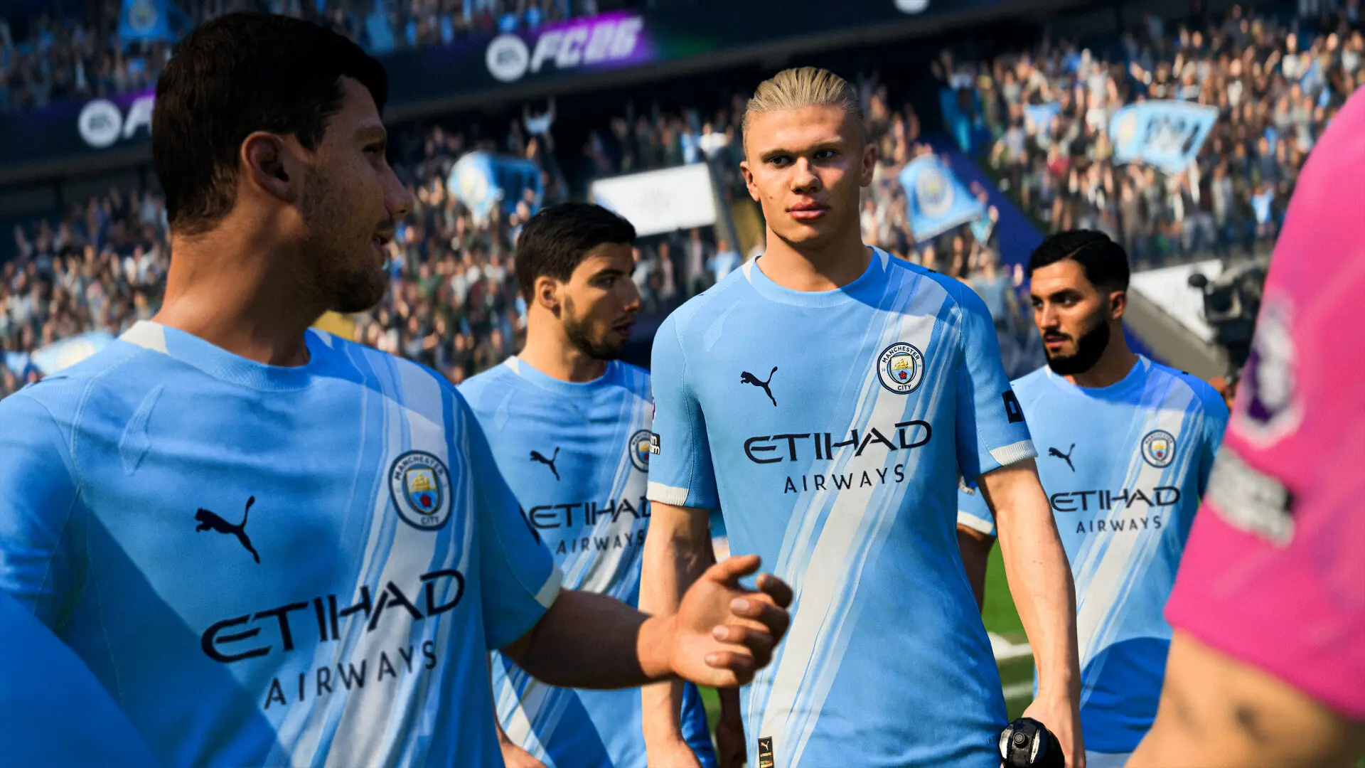 rodri e erling haaland, jogadores do manchester city no ea fc 26
