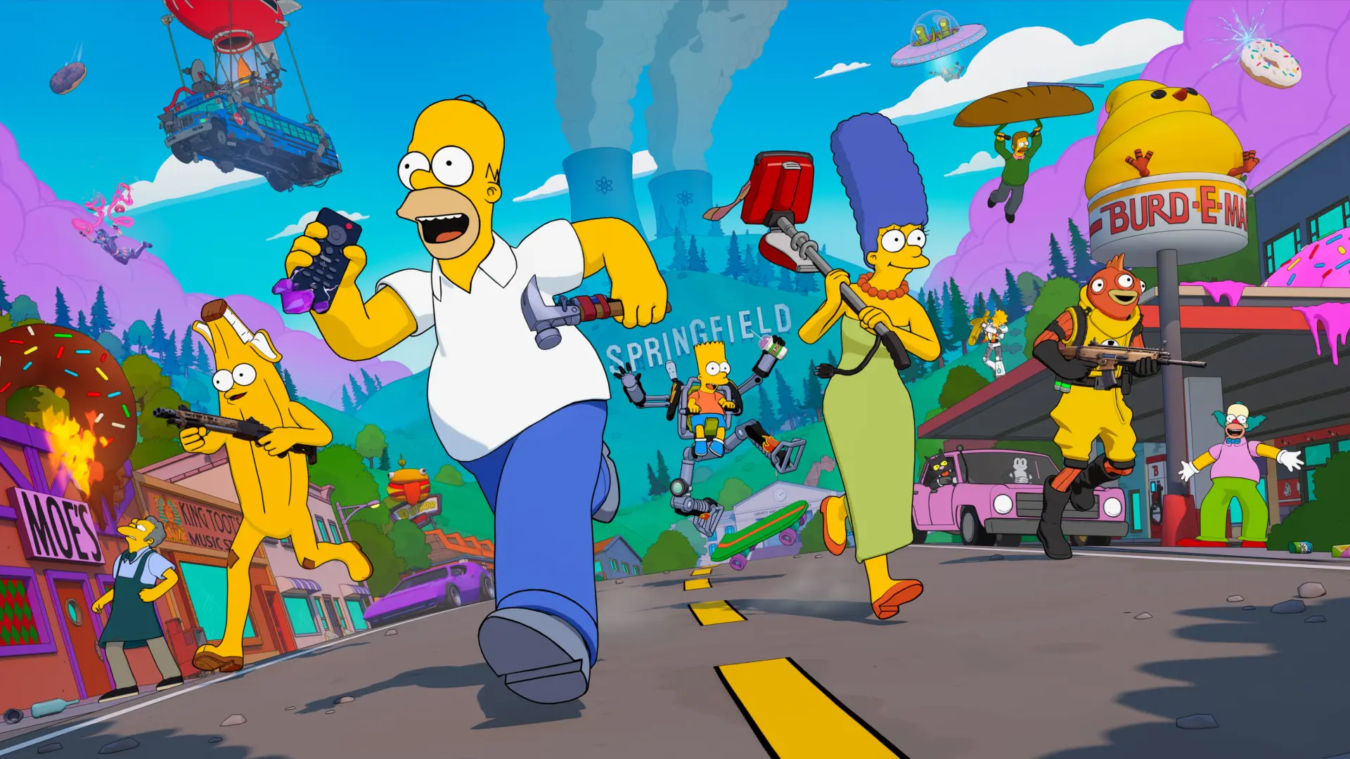 Crossover dos Simpsons no Fortnite traz meme para battle royale