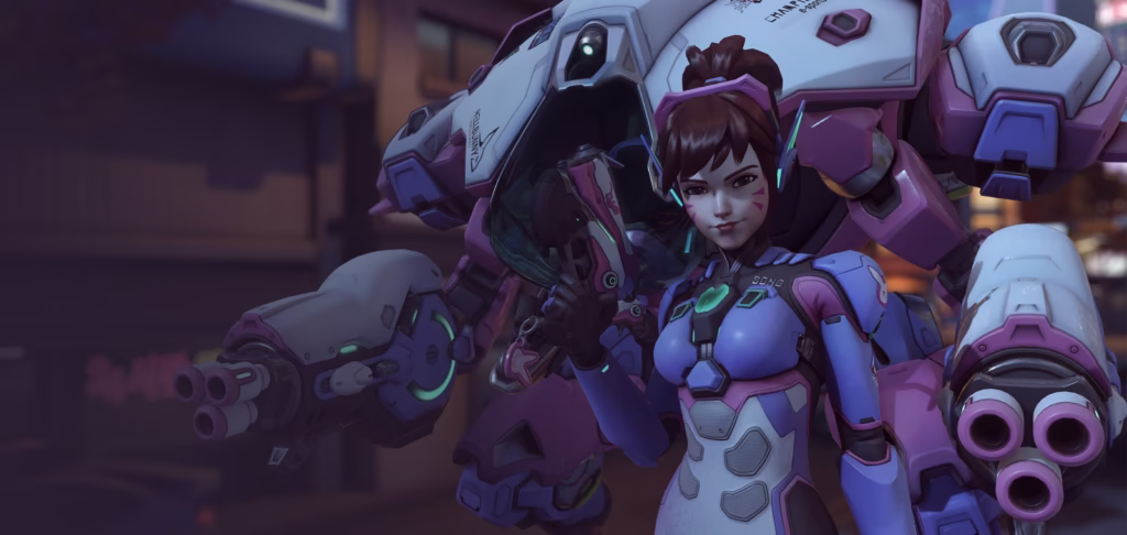 D.Va, personagem feminina do Overwatch 2.