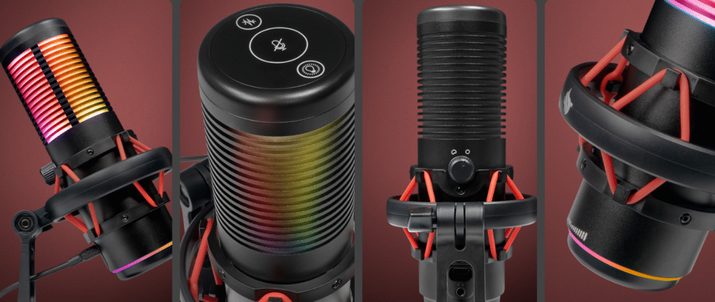 Microfones de diferentes ângulos