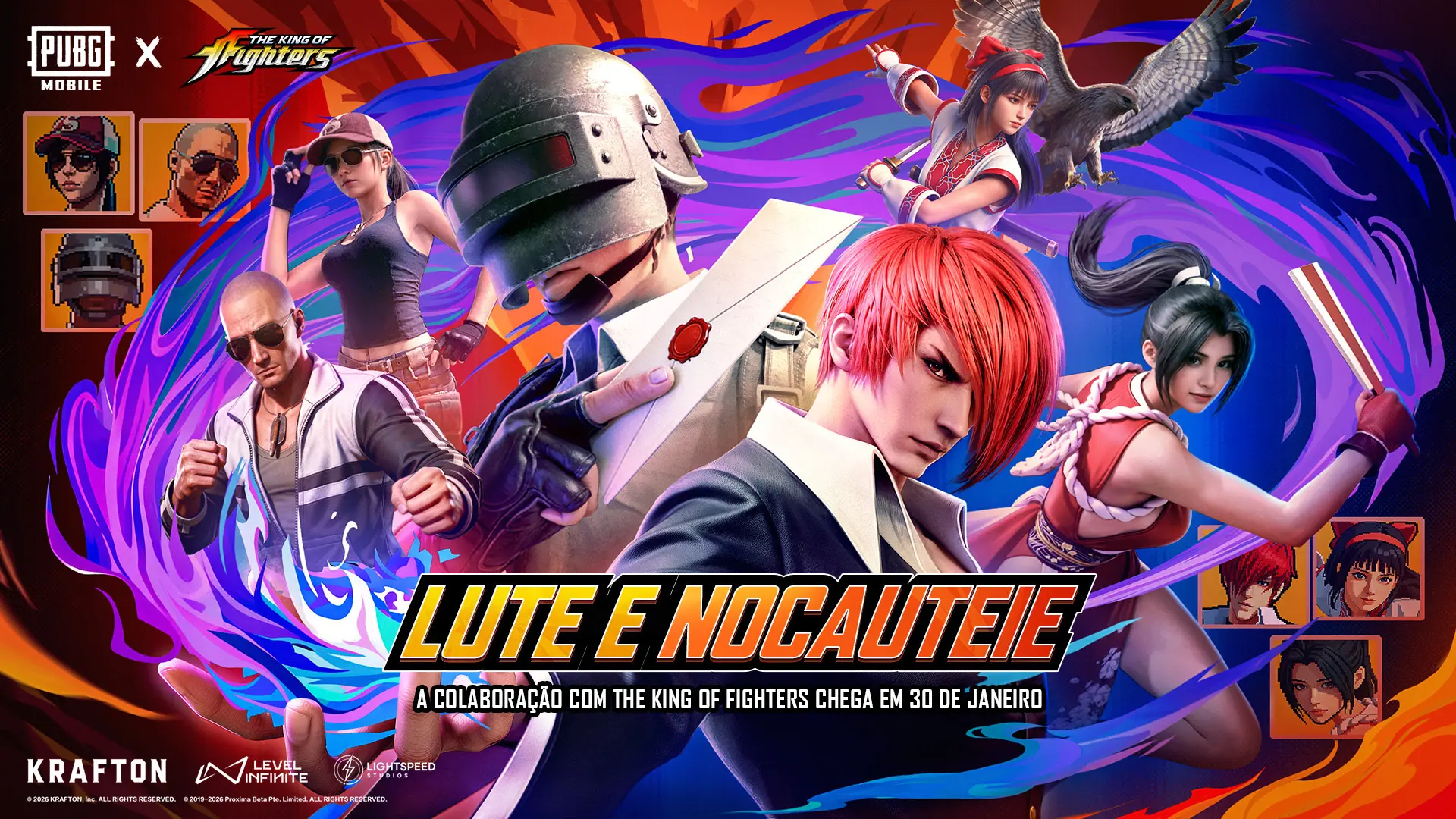 PUBG MOBILE recebe conteúdos de The King of Fighters