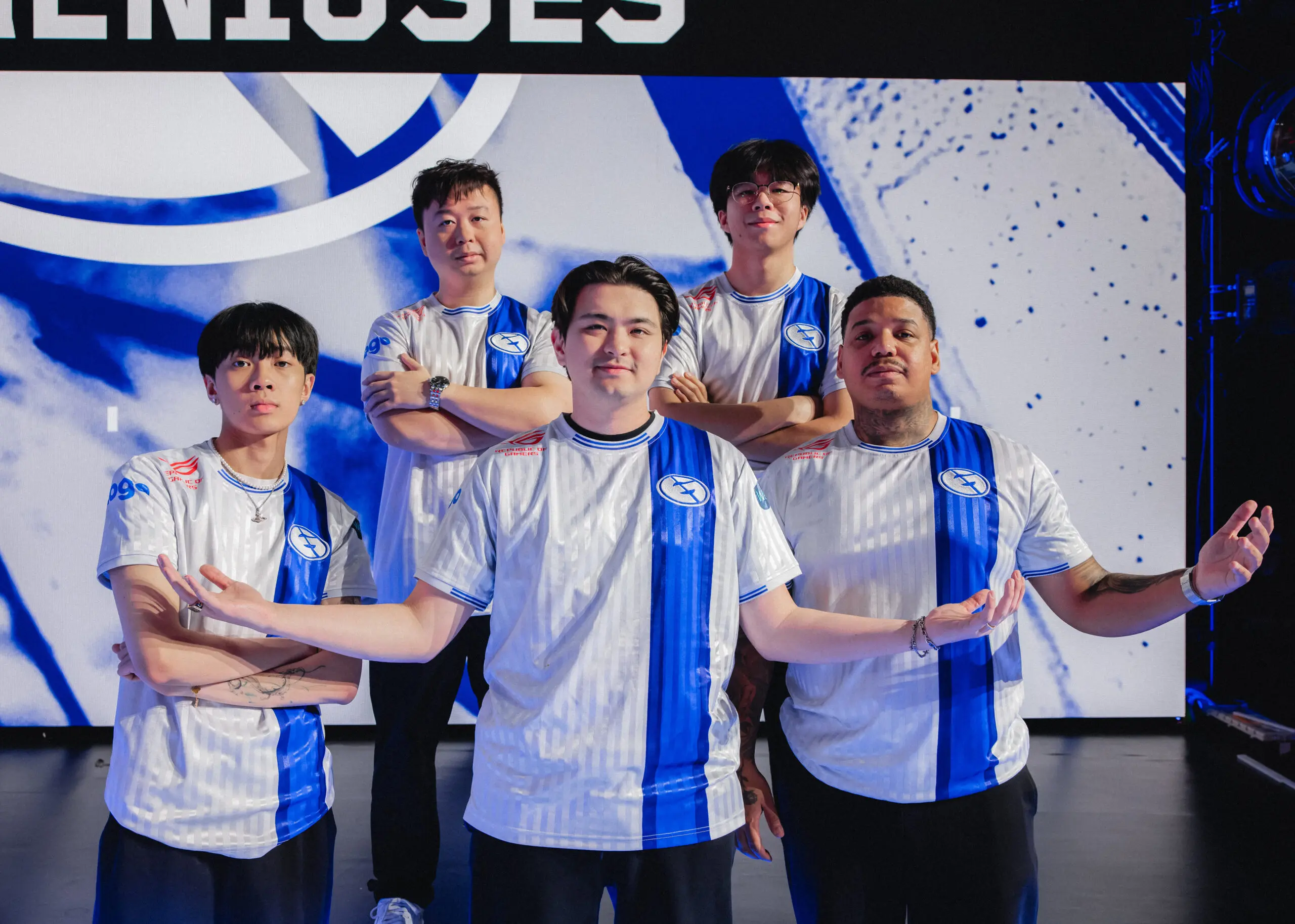 Elenco de VALORANT da Evil Geniuses (EG) no VCT 2026: Americas Stage 1.