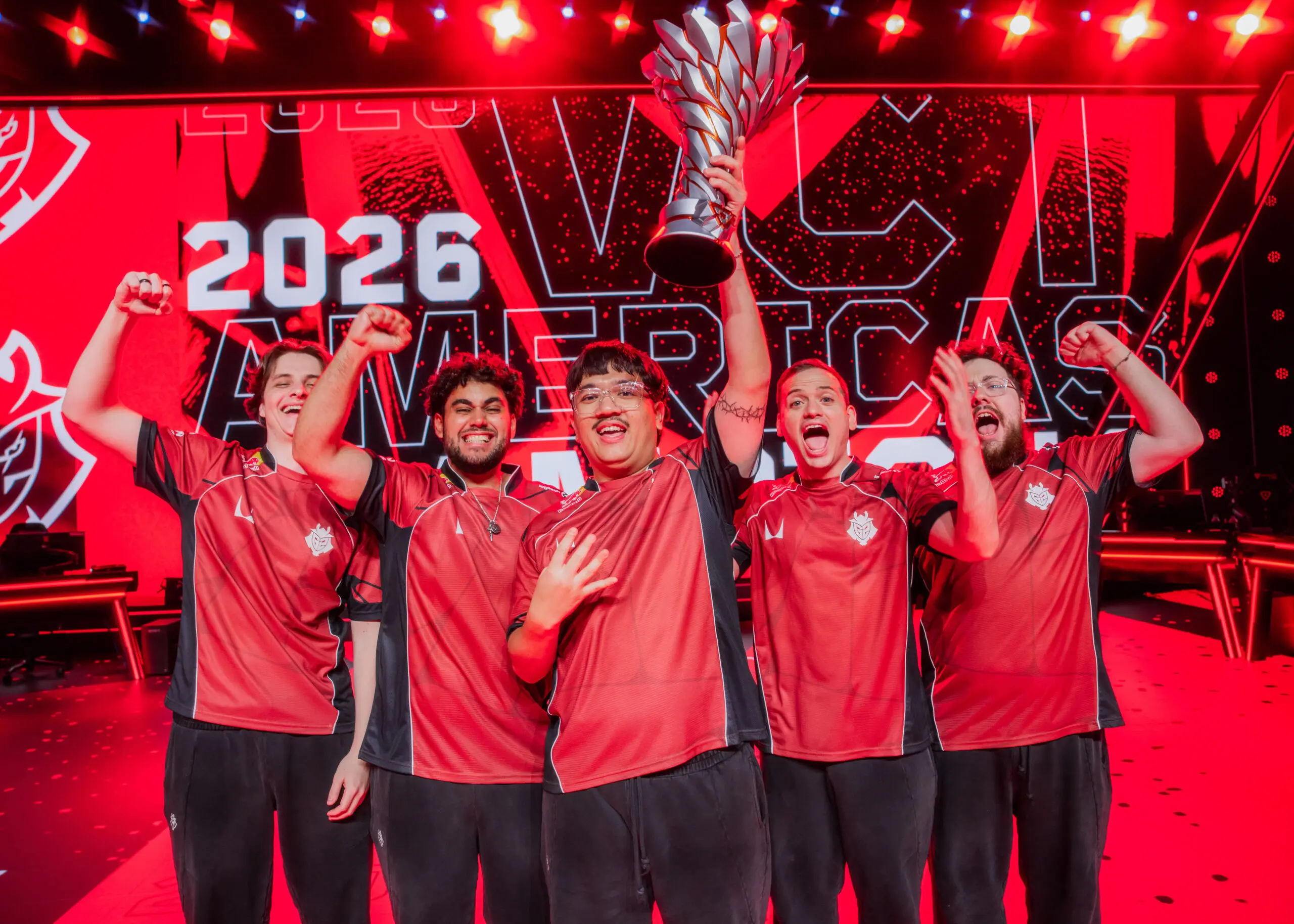 Elenco de VALORANT da G2 Esports no VCT 2026: Americas Stage 1.