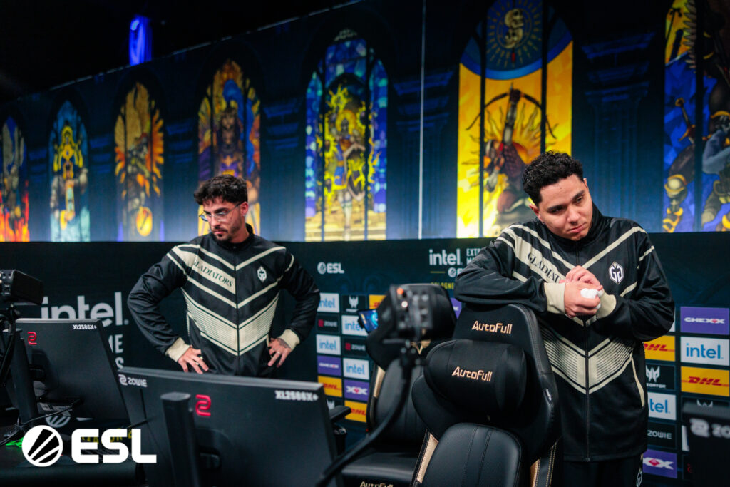 Jogadores profissionais de Counter-Strike 2 (CS2) da Gaimin Gladiators no IEM Cologne Major 2026.