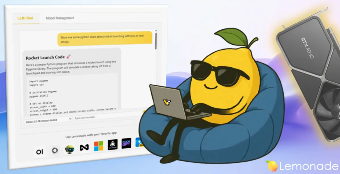 Servidor de IA local Lemonade, apoiado pela AMD, recebe suporte oficial para NVIDIA CUDA