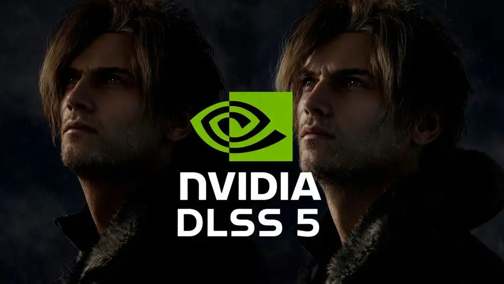 O que é DLSS 5: tudo que você precisa saber 2 Comparativo de imagem com DLLS 5 desativado e ativado em rosto de personagem, mostrando seus principais recursos.
