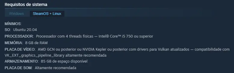 Uma das variações possíveis de configuração para jogar CS2.