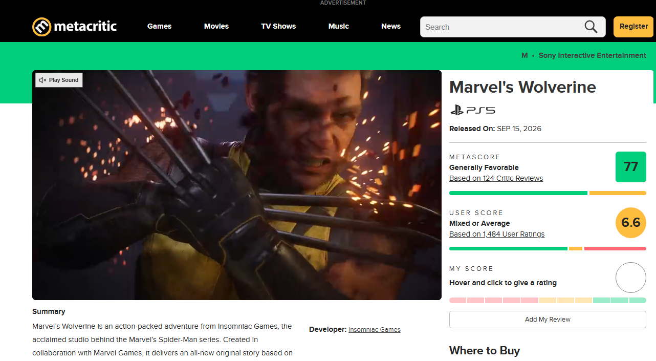 Marvel’s Wolverine: veja as primeiras notas do novo jogo Captura de tela 2026 09 16 234242