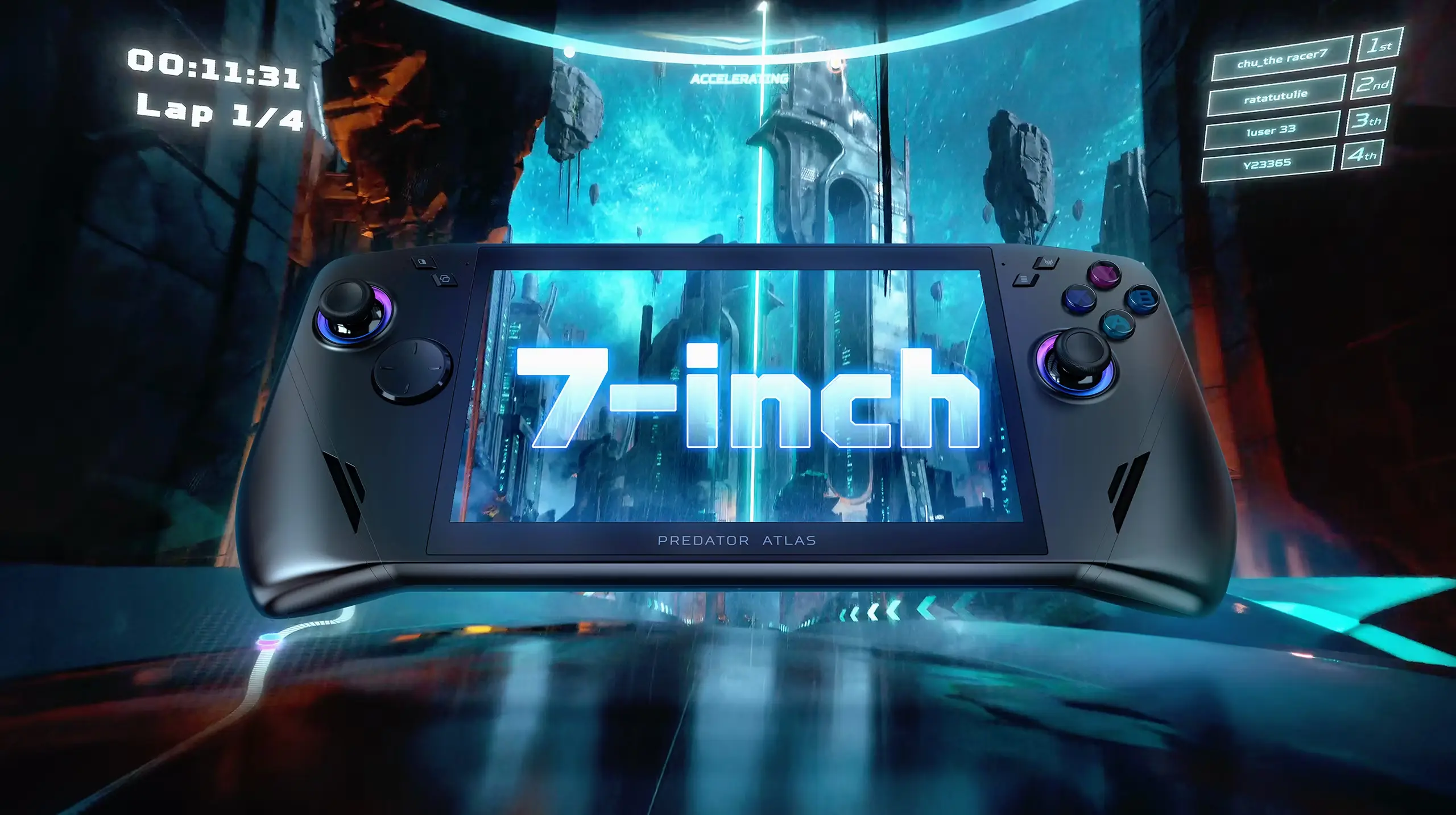 Acer expande linha de consoles portáteis com novidades em desempenho e bateria PREDATOR ATLAS 7 GA310 PTG KSP06 SHARP PLAY ON A 7 INCH DISPLAY