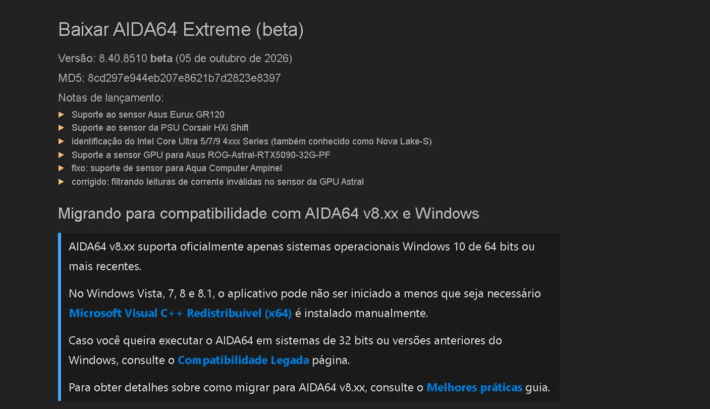 Nova atualização do AIDA64 antecipa planos futuros do ecossistema Intel AIDA64