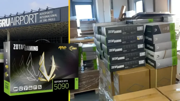 Dois paletes com placas de vídeo ZOTAC RTX 5090 avaliados em R$ 2,5 milhões somem no Aeroporto de Guarulhos